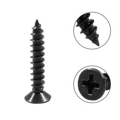 #6 x 3/4" black oxide flat head Phillips wood screws, 100 pack 9 V1259 DP01 D 73 202604140546 04