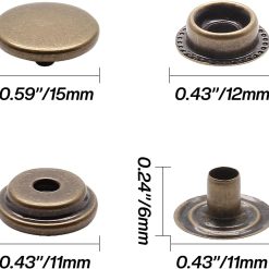 Alternative view of 15mm heavy duty snap fasteners kit, 200 pieces