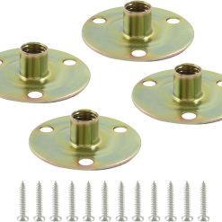 Furniture leg mounting plates, 4 sets with hanger bolts