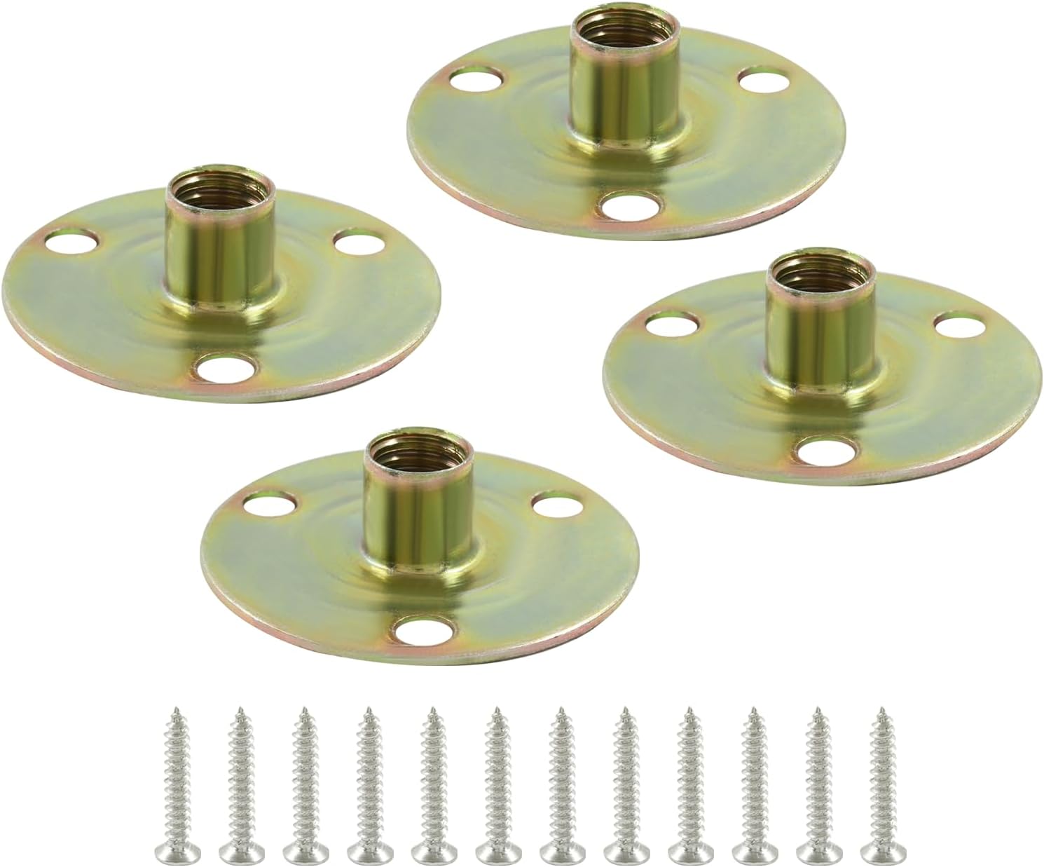 Furniture leg mounting plates, 4 sets with hanger bolts 1 Furniture leg mounting plates, 4 sets with hanger bolts