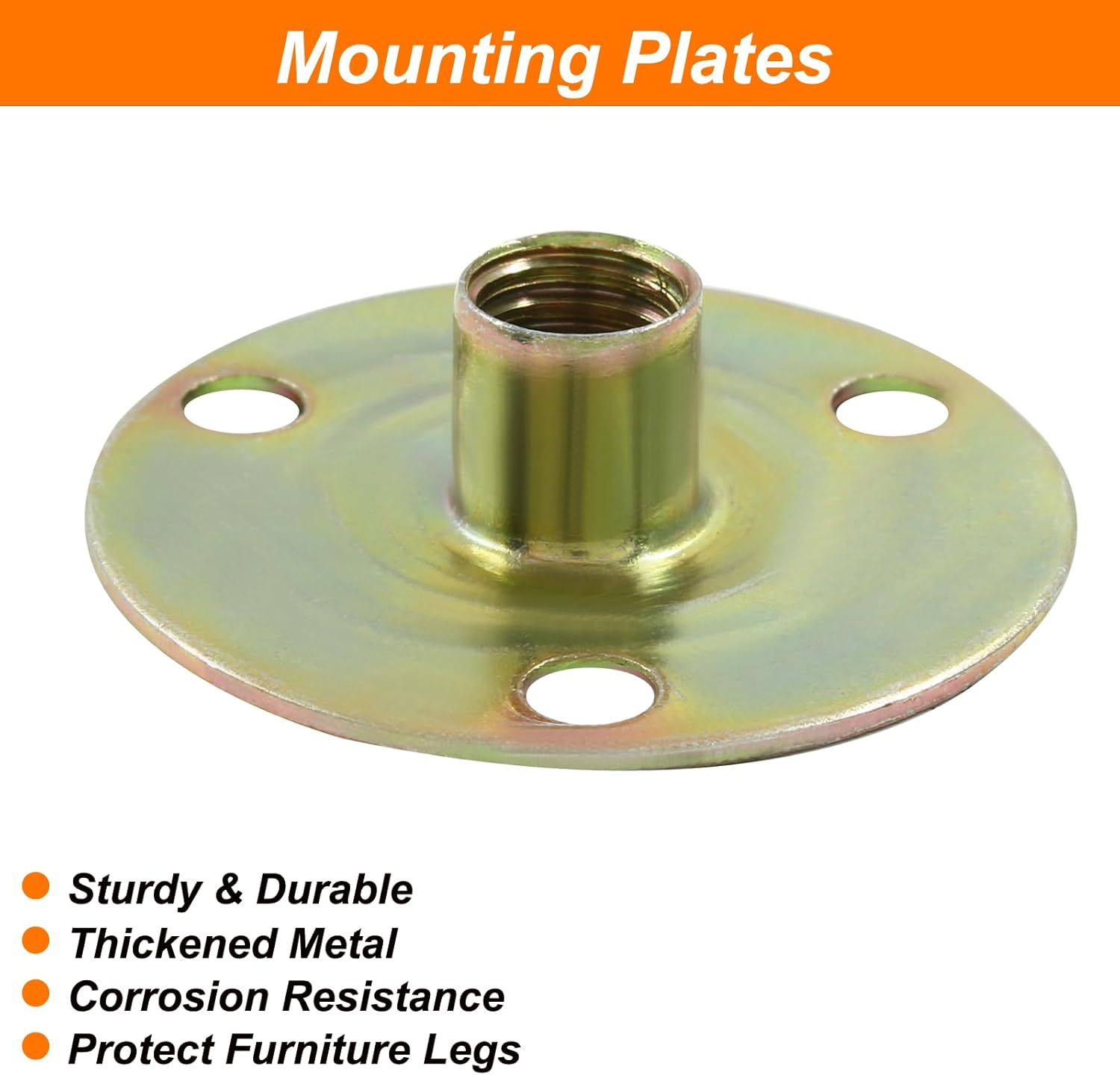 Furniture leg mounting plates, 4 sets with hanger bolts 2 Furniture leg mounting plates, 4 sets with hanger bolts - Image 2