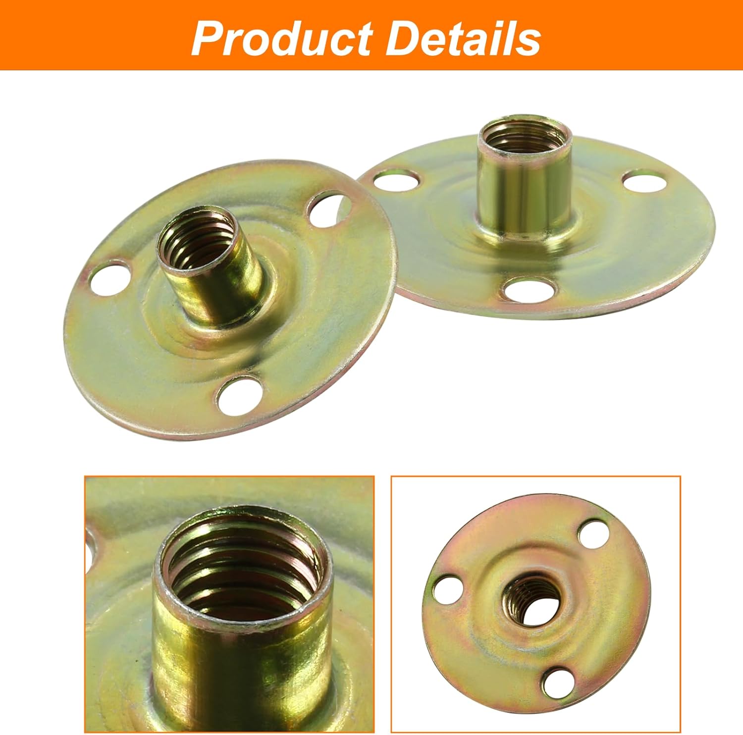 Furniture leg mounting plates, 4 sets with hanger bolts 3 Furniture leg mounting plates, 4 sets with hanger bolts - Image 3