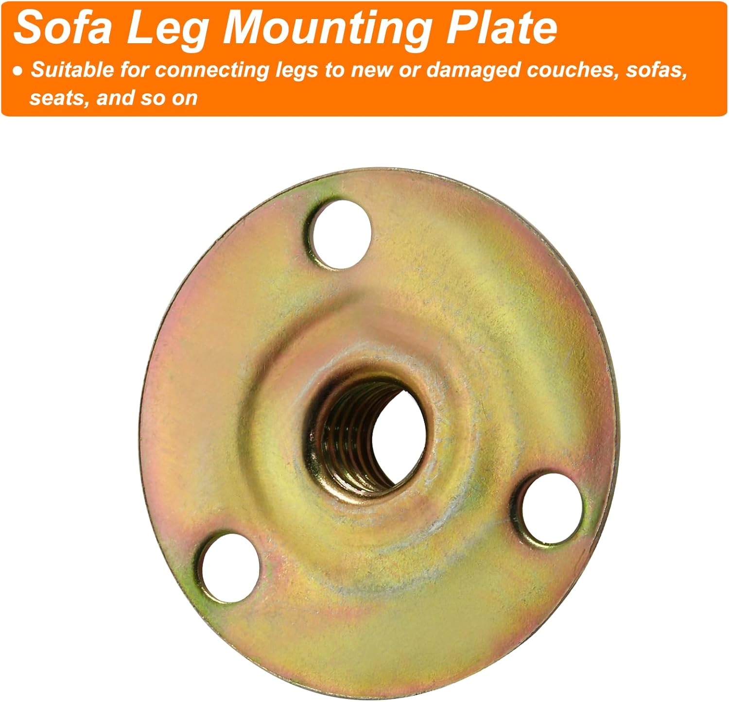 Furniture leg mounting plates, 4 sets with hanger bolts 4 Furniture leg mounting plates, 4 sets with hanger bolts - Image 4