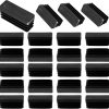 Rectangle plastic chair leg caps 24 pack, 1/2" x 1-1/2"