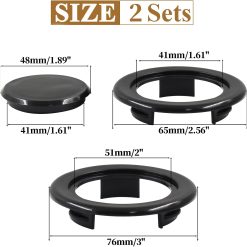 Alternative view of Biaungdo 2 Sets 3 Inch Outdoor Patio Table Umbrella Hole Ring and Cap Set, Standard Size Garden Beach Tablet Thicker Hole Ring Plug and Cap Set(Black, Compatible 32-48mm Umbrella Tube)