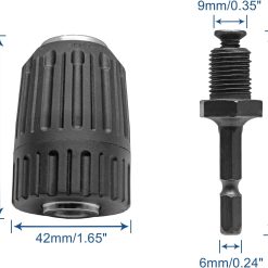Alternative view of Keyless Drill Chuck Adapter 2-13mm with 1/4-Inch Hex Shank