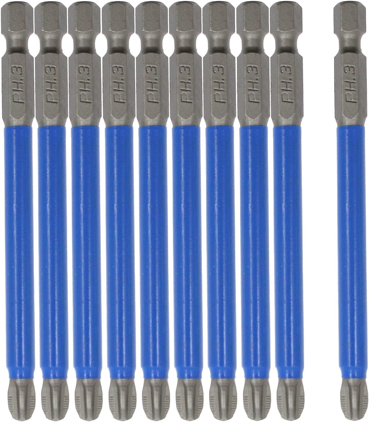 Magnetic PH3 Phillips Bits Set 90mm 10-Piece 1 Magnetic PH3 Phillips Bits Set 90mm 10-Piece