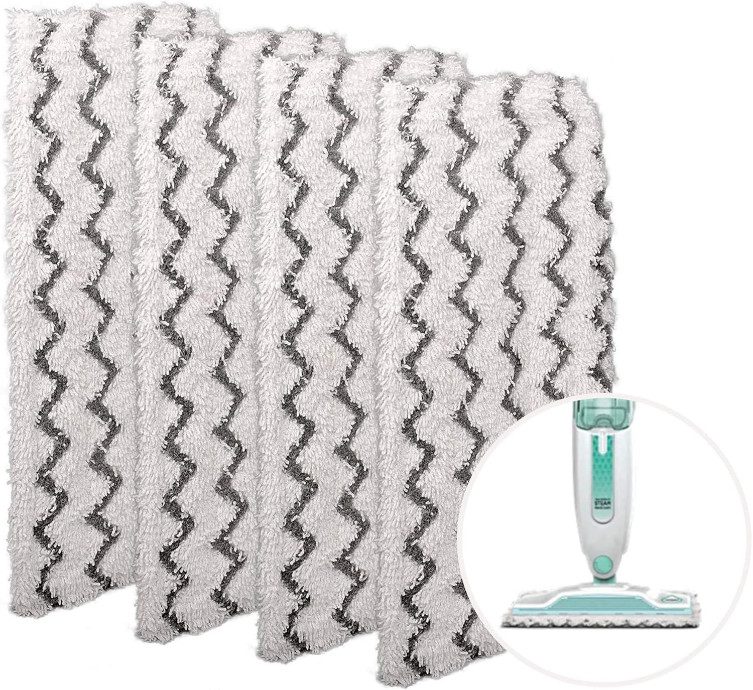 Microfibre mop pads for Shark Steam Mop S1000, S1001C, S2001 (4-pack) 1 Microfibre mop pads for Shark Steam Mop S1000, S1001C, S2001 (4-pack)