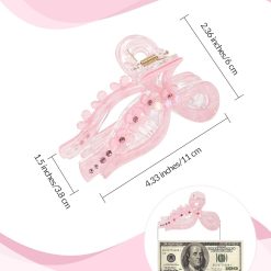 Alternative view of Acrylic Bow Hair Clip Set, 4.3" Claw Clips for Thick Hair