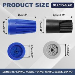 Alternative view of Waterproof Wire Electrical Connectors 40 Pcs Black Blue