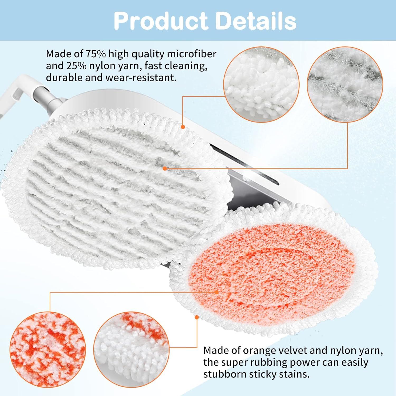 8 Pack Rotating Mop Pads for Bissell 3897A SmartSteam 4 8 Pack Rotating Mop Pads for Bissell 3897A SmartSteam - Image 4