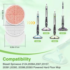 Alternative view of Mop Pad Replacement for Bissell Spinwave Hard Floor Mop 8-Pack