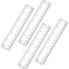 4Pcs 6 Inch Ruler, Plastic Clear Ruler 6 inch Small Rulers for Drawing & Underlining, Short Transparent Straight Measuring Tool Ideal for Journaling School Work, Easy to Use