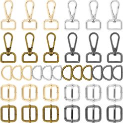 Purse Hardware Assortment with Swivel Hooks, D Rings and Slide Buckles