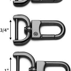 Alternative view of Detachable snap hook swivel clasp, gunmetal, pack of 4