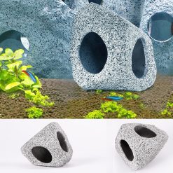 3 Pieces Rock Aquarium Decorations, Stackable Cave Aquarium Decor, Betta Fish Tank Accessories Hideout Hidden Stones Ornaments, Fish Rock House Hideaway Tunnel Fish Cave for Aquarium Shrimp Cichlid 11 V1259 DP01 H 00009 05