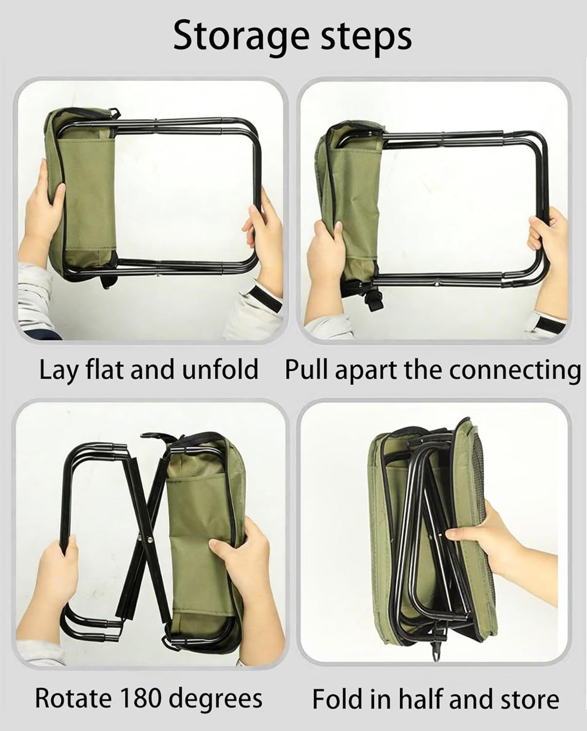 Crossbody Bag Folding Stool, Black 7 Crossbody Bag Folding Stool, Black - Image 7