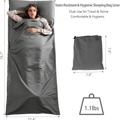 Alternative view of Sleeping Bag Liner Adult Sleep Sack Lightweight Portable Travel Sheets for Hotel Double Sleeping Bag Liners for Camping Backpacking Hotels