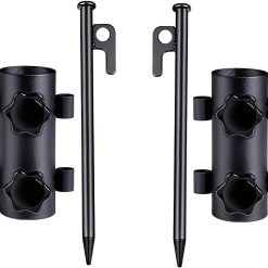Portable Tent Holder Camping Tent Pole Holder Comes with 4 Ground Nails Tent Fixed Tube Pole Stand for Camping Fishing Hiking
