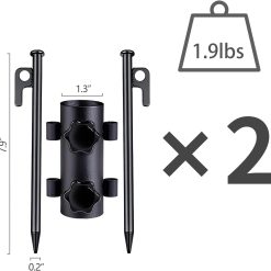 Alternative view of Portable Tent Holder Camping Tent Pole Holder Comes with 4 Ground Nails Tent Fixed Tube Pole Stand for Camping Fishing Hiking