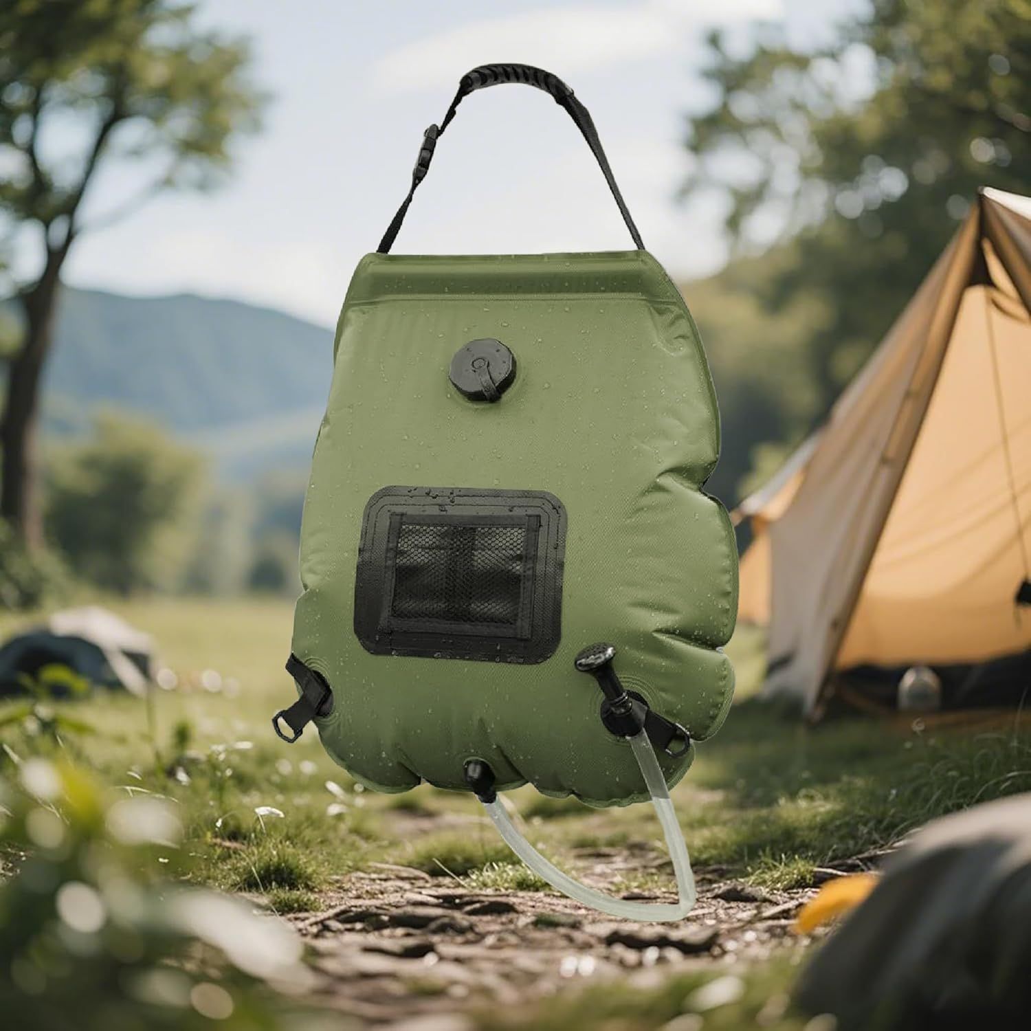 Solar shower bag 20L with shower head and hose 1 Solar shower bag 20L with shower head and hose