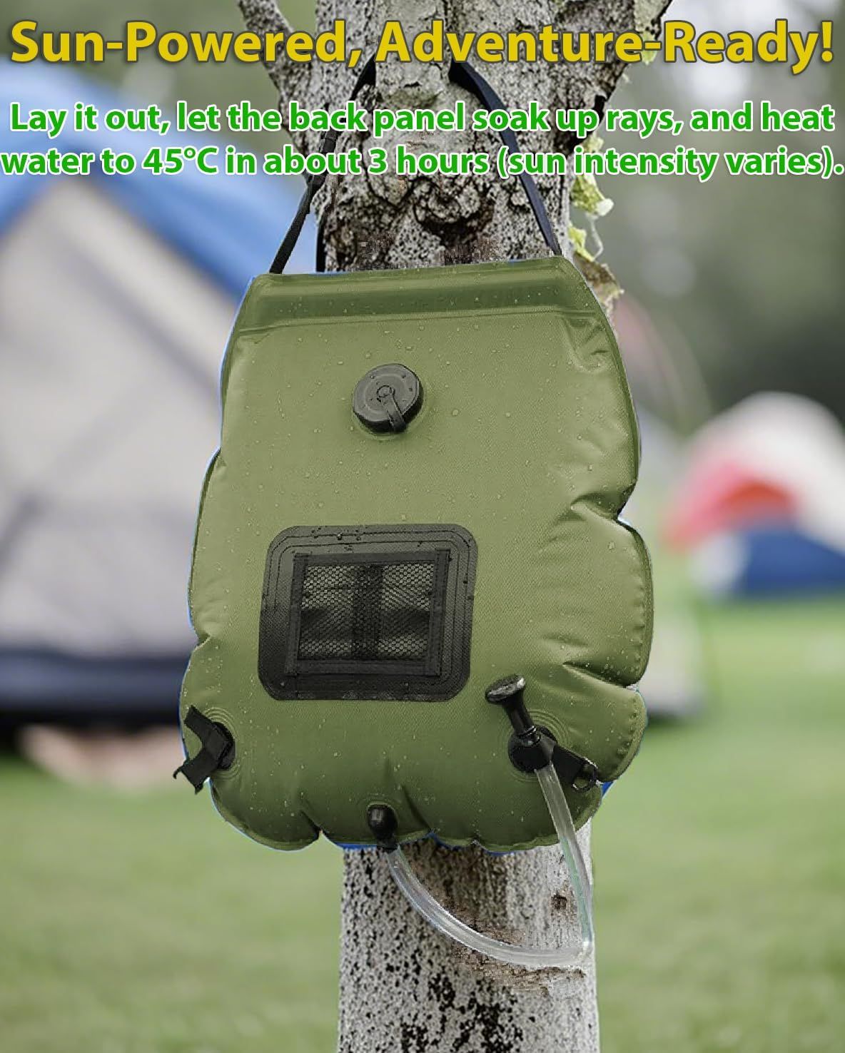 Solar shower bag 20L with shower head and hose 3 Solar shower bag 20L with shower head and hose - Image 3