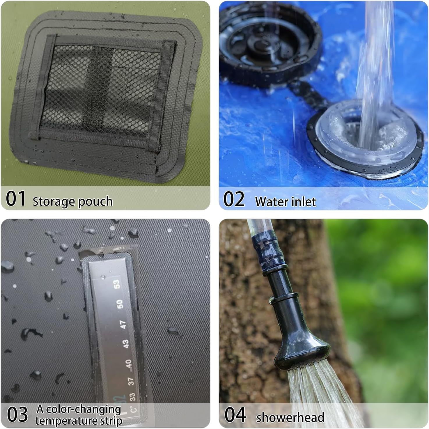 Solar shower bag 20L with shower head and hose 4 Solar shower bag 20L with shower head and hose - Image 4