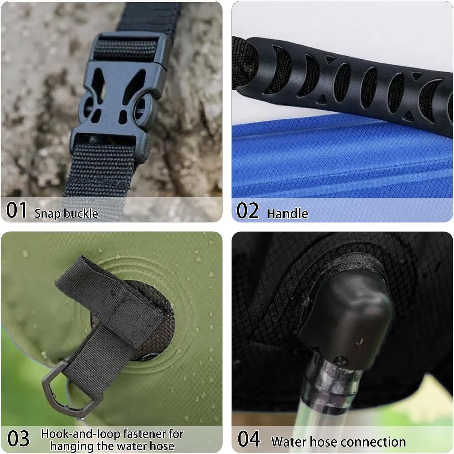 Solar shower bag 20L with shower head and hose 5 Solar shower bag 20L with shower head and hose - Image 5