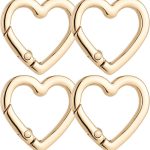 Heart Shaped Keychain Clip Zinc Alloy Carabiner 4 Pack