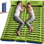 Double sleeping pad 4 inch self-inflating with pillows