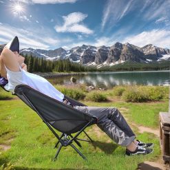 Alternative view of Portable Camping Chair Lightweight Foldable Outdoor Chair for Hiking Camp Backpacking Lawn Beach Fishing Picnic with Carry Bag (Black)