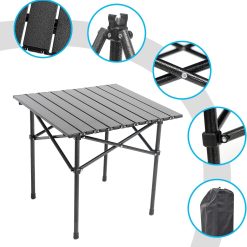 Portable Camping Table Aluminum Lightweight with Carry Bag 9 V1259 DP01 I 00019 03