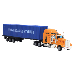 1:65 Alloy Truck Model Realistic Simulated Detailed American Super Long Transport Truck Model for Adults