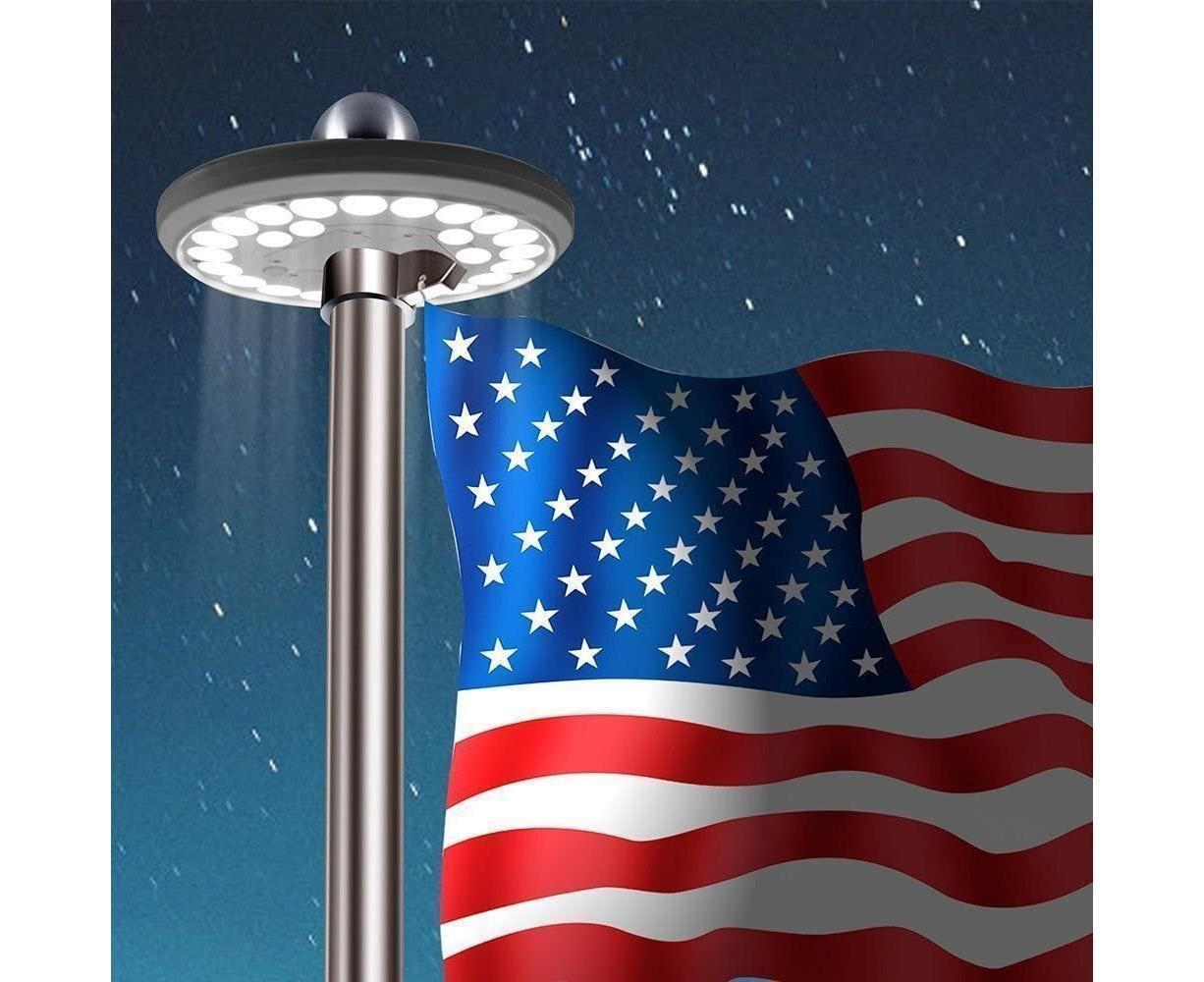 Flagpole Lights,Solar Flagpole Light-White Shell,Flagpole Lights,Solar Flag Pole Light Bright 26 Led Solar Powered Waterproof 2 Flagpole Lights,Solar Flagpole Light-White Shell,Flagpole Lights,Solar Flag Pole Light Bright 26 Led Solar Powered Waterproof - Image 2