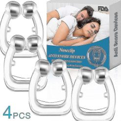 Silicone Anti-Snore Nose Clips 4-Piece Set