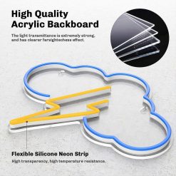 Alternative view of Neon Sign Acrylic Cloud Neon Battery or USB Powered Neon LED Wall Decor Neon Sign for Bedroom