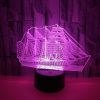3D Illusion Sailboat LED Night Light – 7 Colour