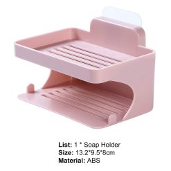 Alternative view of Soap Holder Double Deck Wall Mount No Punch ABS Pink