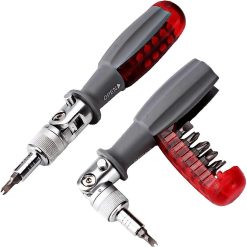 Ratchet Screwdriver 10-in-1 Multi Bit Red