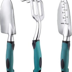 Garden tool set 3-piece cast aluminium with rubber grip