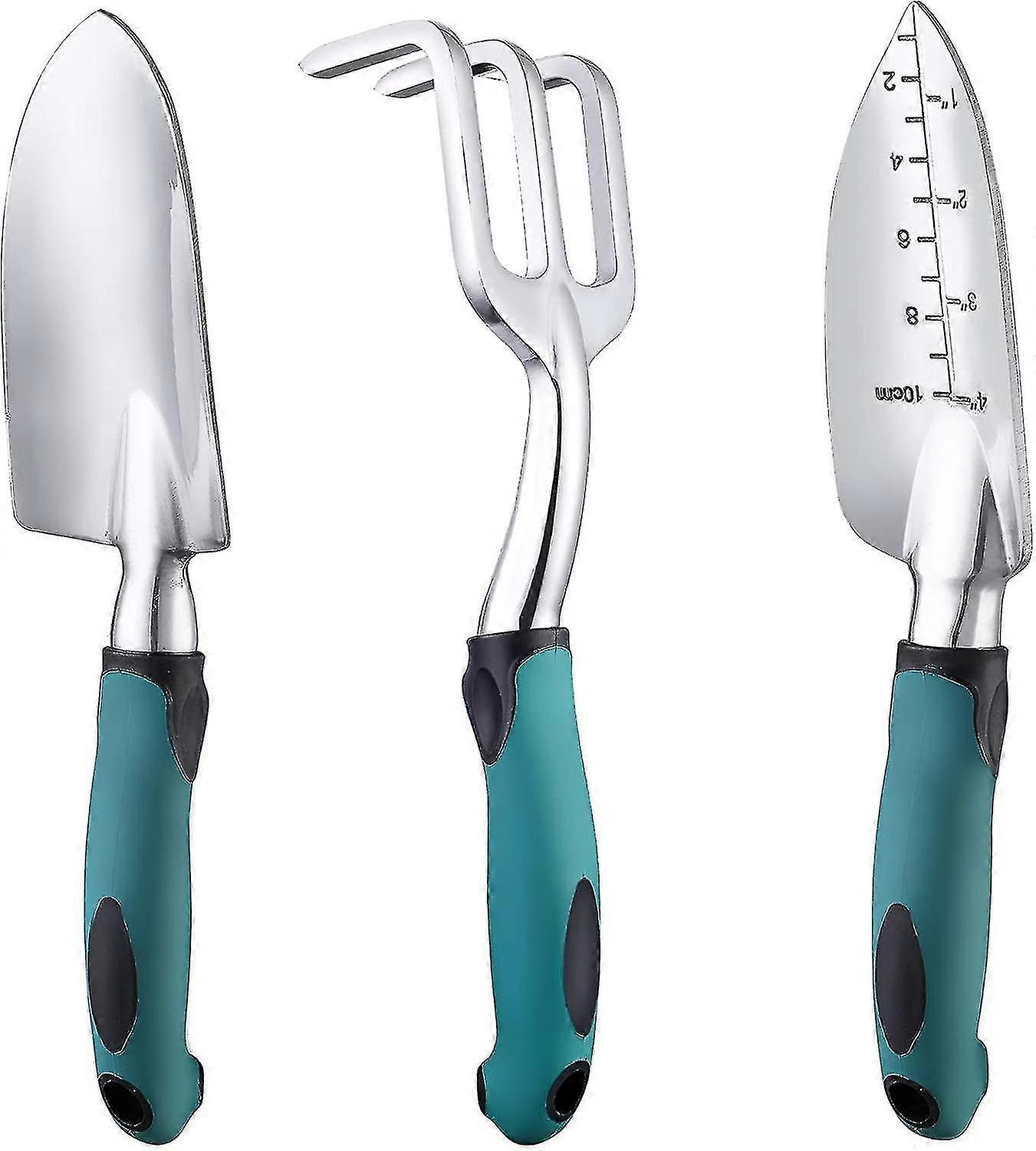 Garden tool set 3-piece cast aluminium with rubber grip 1 Garden tool set 3-piece cast aluminium with rubber grip