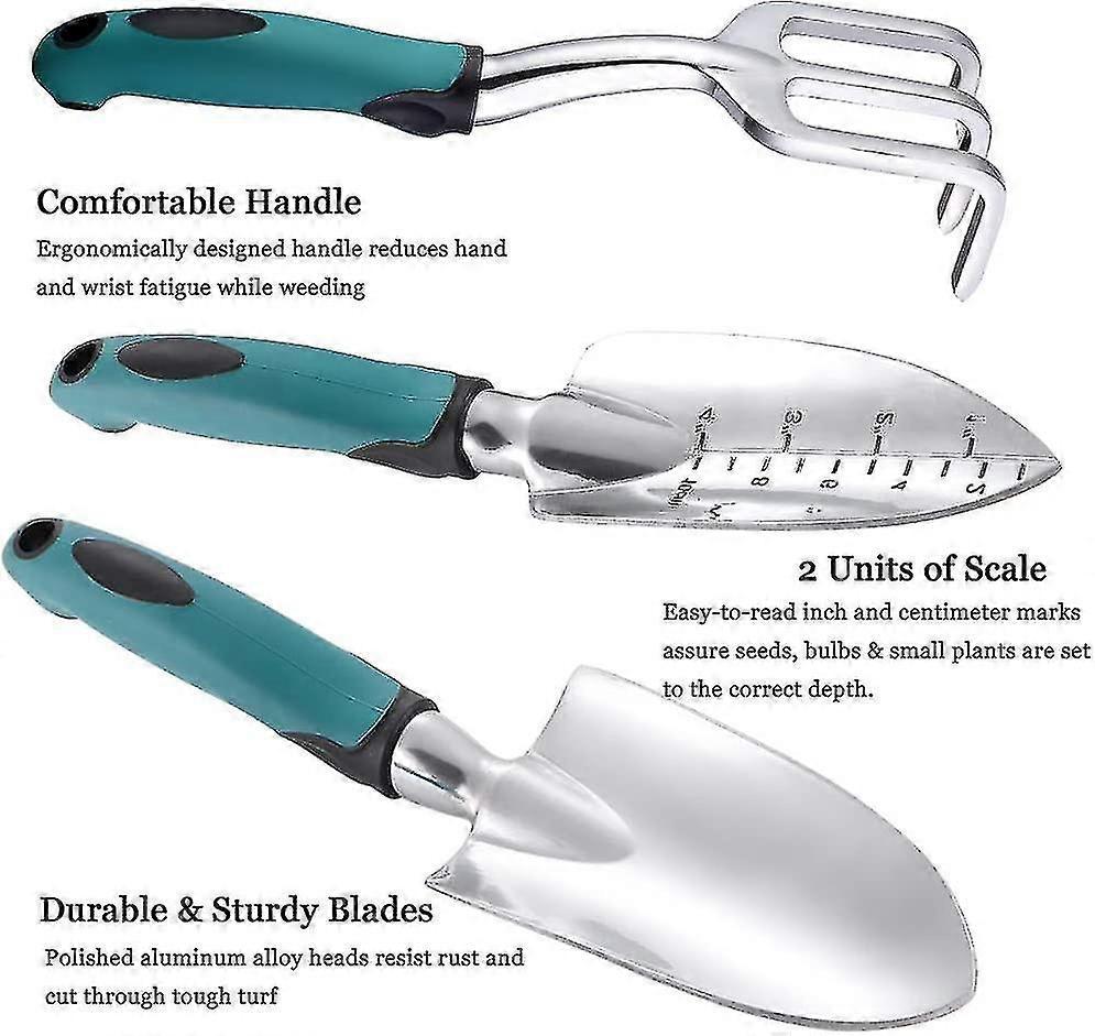 Garden tool set 3-piece cast aluminium with rubber grip 3 Garden tool set 3-piece cast aluminium with rubber grip - Image 3
