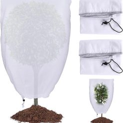 2 Pack Plant Protection Plant Overwintering Cover, Overwintering Protection Veil with Zipper for Trees, Palms, Outdoor Use (80 * 100)