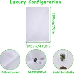 Alternative view of 2 Pack Plant Protection Plant Overwintering Cover, Overwintering Protection Veil with Zipper for Trees, Palms, Outdoor Use (80 * 100)