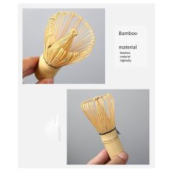 Alternative view of Matcha whisk set with ceramic holder and bamboo tools