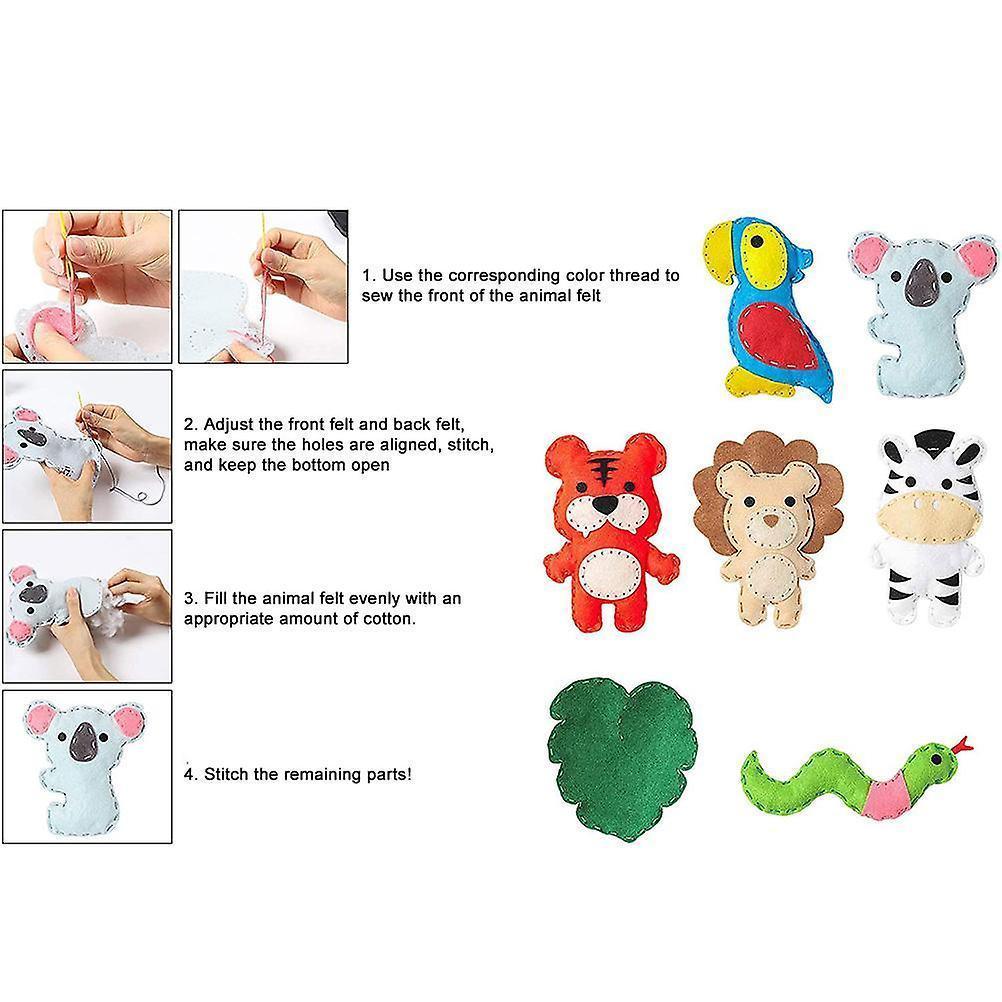 Felt Animal Sewing Kit – Hand Sewing Craft Set 3 Felt Animal Sewing Kit – Hand Sewing Craft Set - Image 3