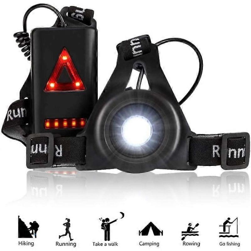 Reflective Running Gear with LED Chest Light, Weatherproof Night Running Vest 1 Reflective Running Gear with LED Chest Light, Weatherproof Night Running Vest