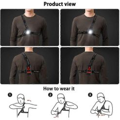 Reflective Running Gear with LED Chest Light, Weatherproof Night Running Vest 9 V1263 JX 3843 202604150200 04