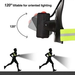 Alternative view of LED Chest Light with Reflective Vest, Night Running Gear with Rechargeable Battery