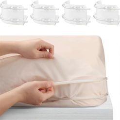 Alternative view of Bed sheet holder clips with lock straps, set of 4